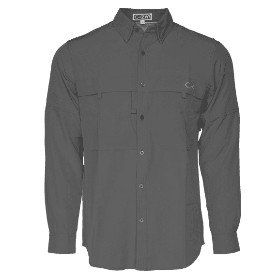 Treezyn Men's Waypoint UPF 50 Long Sleeve Fishing Shirt – Quick-Dry, Vented Back – Slate