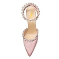 thumbnail image 4 of FSJ Women Sexy Pointed Closed Toe Pumps Sparkling Rhinestone Lace Up Sandals Stiletto High Heels Slingback Wedding Bridal Dress Shoes Size 9.5 Pink, 4 of 4
