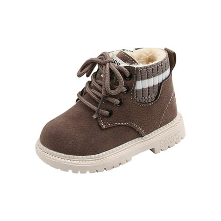 

jsaierl Toddler Shoes Boys Girls British Style Knitted Elasticated Fashion Laceing Non Slip Thicken Keep Warm Comfortable Boots