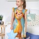 thumbnail image 4 of Balery Happy Goat In Meadow Camisón de princesa para niñas, pijama de algodón con mangas abullonadas, suave y bonito.-Small, 4 of 6
