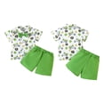 thumbnail image 4 of Okbabeha Toddler Baby Boy 2Pcs Irish Outfits Clover Truck Print Short Sleeve Button Down Shirt Top Solid Shorts, 4 of 7