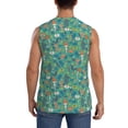 thumbnail image 4 of Goofa Mushrooms and Flowers Printed Men's Sleeveless T-Shirt - Athletic Gym Workout Tank Top for Men - Moisture-Wicking, UPF 30+ Quick-Dry Muscle Tee-X-Large, 4 of 8