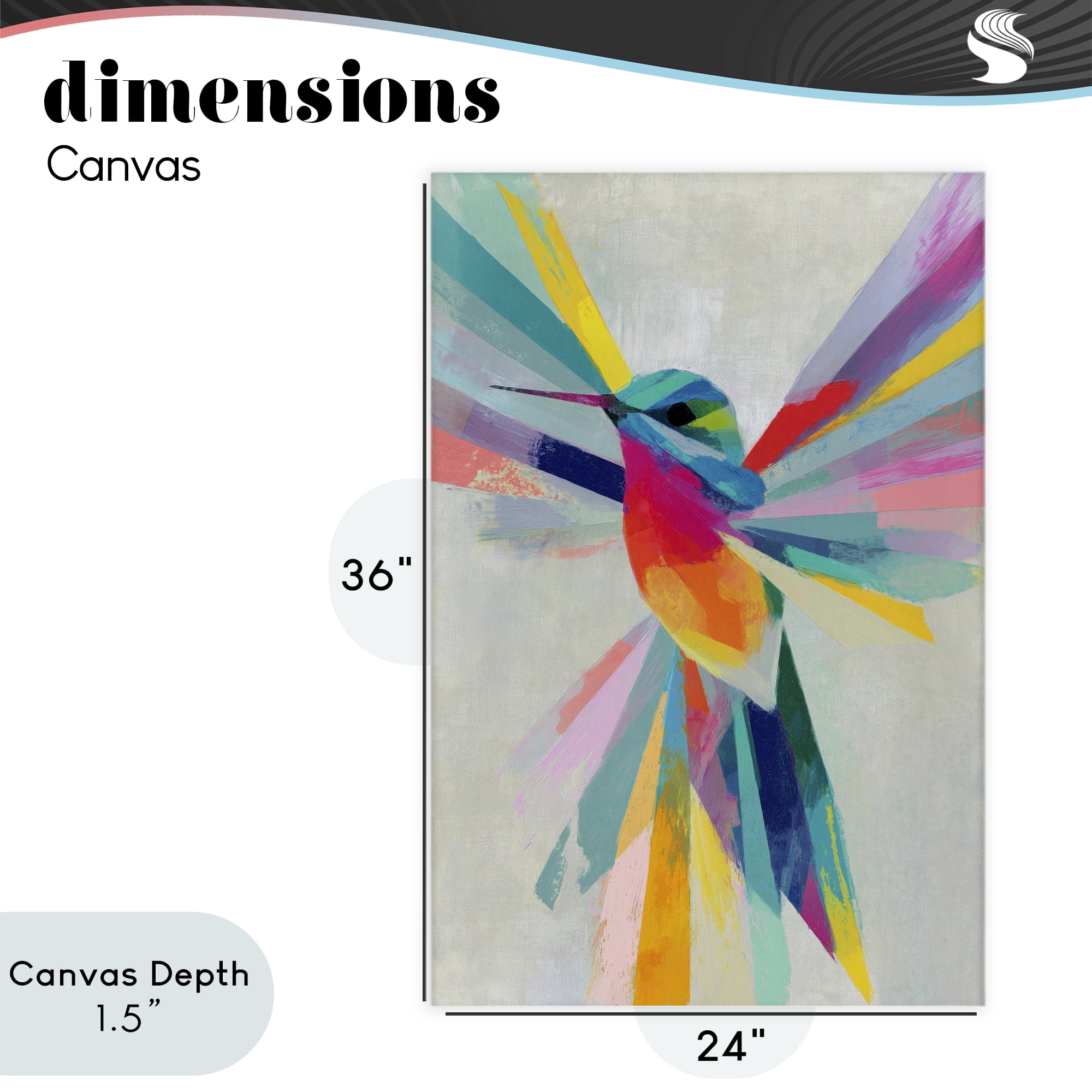 Stupell Industries Rainbow Winged Hummingbird Canvas Wall Art, design by Chromatic Storm Studio