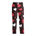 thumbnail image 4 of Fgvctg Mens Pajama Pants Valentine's Day Casual Sleepwear Wide Leg Pajama Heart Graphic High Waisted Pjs Pants Oversized Spring Drawstring Lounge Pants with Pockets Multicolor 2XL, 4 of 6