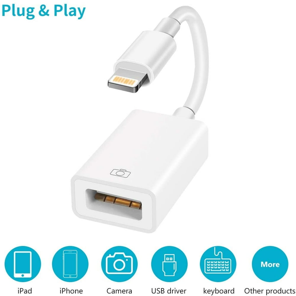 CNKOO USB Camera Adapter for iPad OTG Cable Compatible with
