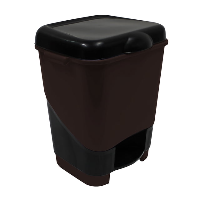 Bote Pedal con Tapa Multifuncional Plastic Trends 20 Litros Color Negro Chocolate