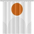 thumbnail image 4 of Abstract Mid Century Bohemian Bathroom Shower Curtain Orange Sun Lines Arch Shower Curtain with Hooks Waterproof Fabric Polyester Shower Curtain Minimalist Home Decor, 72x84 Inch, 4 of 6