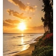 thumbnail image 3 of Ambesonne Tropical Duvet Cover Set, Sunset on Sands Beach, 2-Calking, Orange Green Pink, 3 of 3