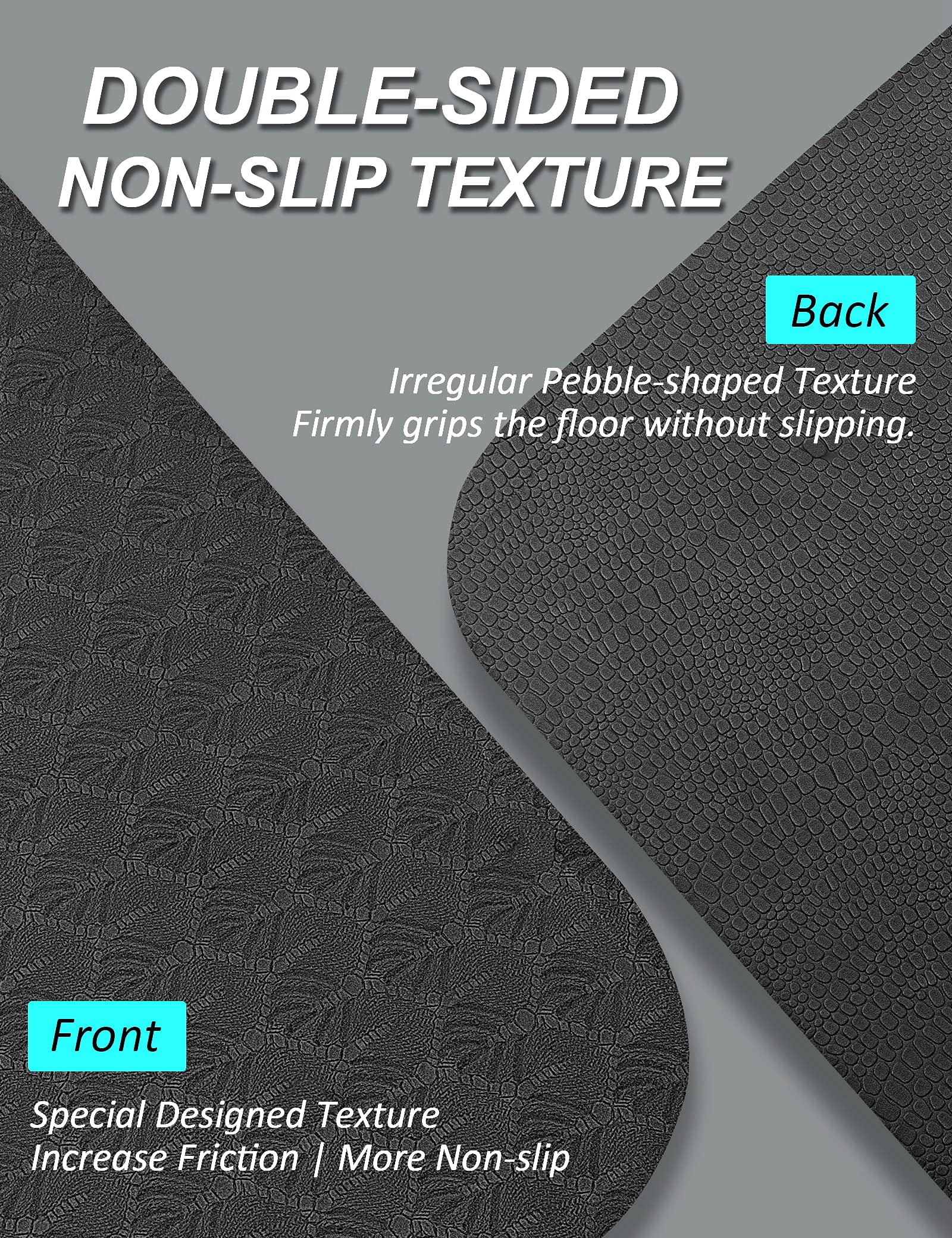 6' x 4' Large 1/3 Inch Extra Thick Double-Sided Non Slip Professional TPE Yoga Mats for Women Men, 24 Sq.Ft Exercise Mat for Yoga, Pilates and Home Workout (Black）