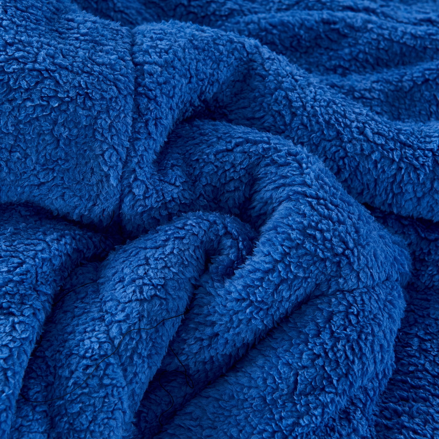 JML Plush Sherpa Bed Blanket, Fluffy & Soft, Reversible, Thick, Queen 75"x83",Navy Floral