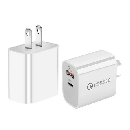 Bemz Wall Charger for Orbic Maui+ - 18W Dual-Port Power Adapter (High Powered Fast Charging USB-C Power Delivery/USB-A Quick Charge 3.0) - White