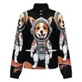 thumbnail image 5 of Jackets for Women Winter Coat Jackets Flannel Stand Collar Jacket(Astronaut Dog Surfing,Size:S-4XL), 5 of 7