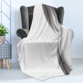 thumbnail image 4 of Grey Soft Flannel Fleece Blanket, Wavy Vertical Curved Stripes with Flowers and Leaves Vintage Damask Inspired, Cozy Plush for Indoor and Outdoor Use, 70" x 90", Grey Pale Grey White, by Ambesonne, 4 of 5