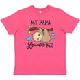 thumbnail image 3 of Inktastic My Papa Loves Me with Sloth and Hearts Youth T-Shirt, 3 of 5