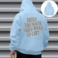 thumbnail image 4 of Christian Hoodies for Men 2025 Smile You Made God's Wake Up List Hoodie Hooded Sweatshirt with Pockets Pullover, 4 of 6