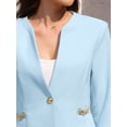 thumbnail image 4 of DARING DIVA 2Pcs Women's Outfit Work Office Blazer Pencil Skirt Suit Set S Light Blue, 4 of 7