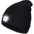 thumbnail image 1 of Gorro de lana con luz LED recargable, regalo perfecto para papá en Navidad, gorro con linterna frontal, gorro de punto cálido unisex para invierno, 1 of 5