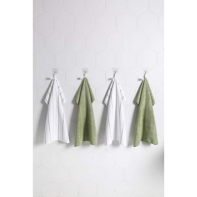  HYER KITCHEN Microfiber Kitchen Towels, Stripe Designed, Super  Soft and Absorbent Dish Towels, Pack of 8, 18 x 26 Inch, Green and White :  Home & Kitchen