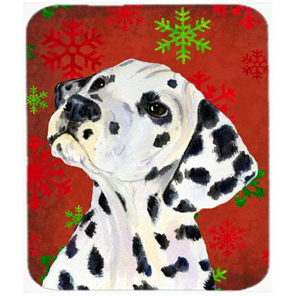 Carolines Treasures  Dalmatian Red and Green Snowflakes Christmas Mouse Pad