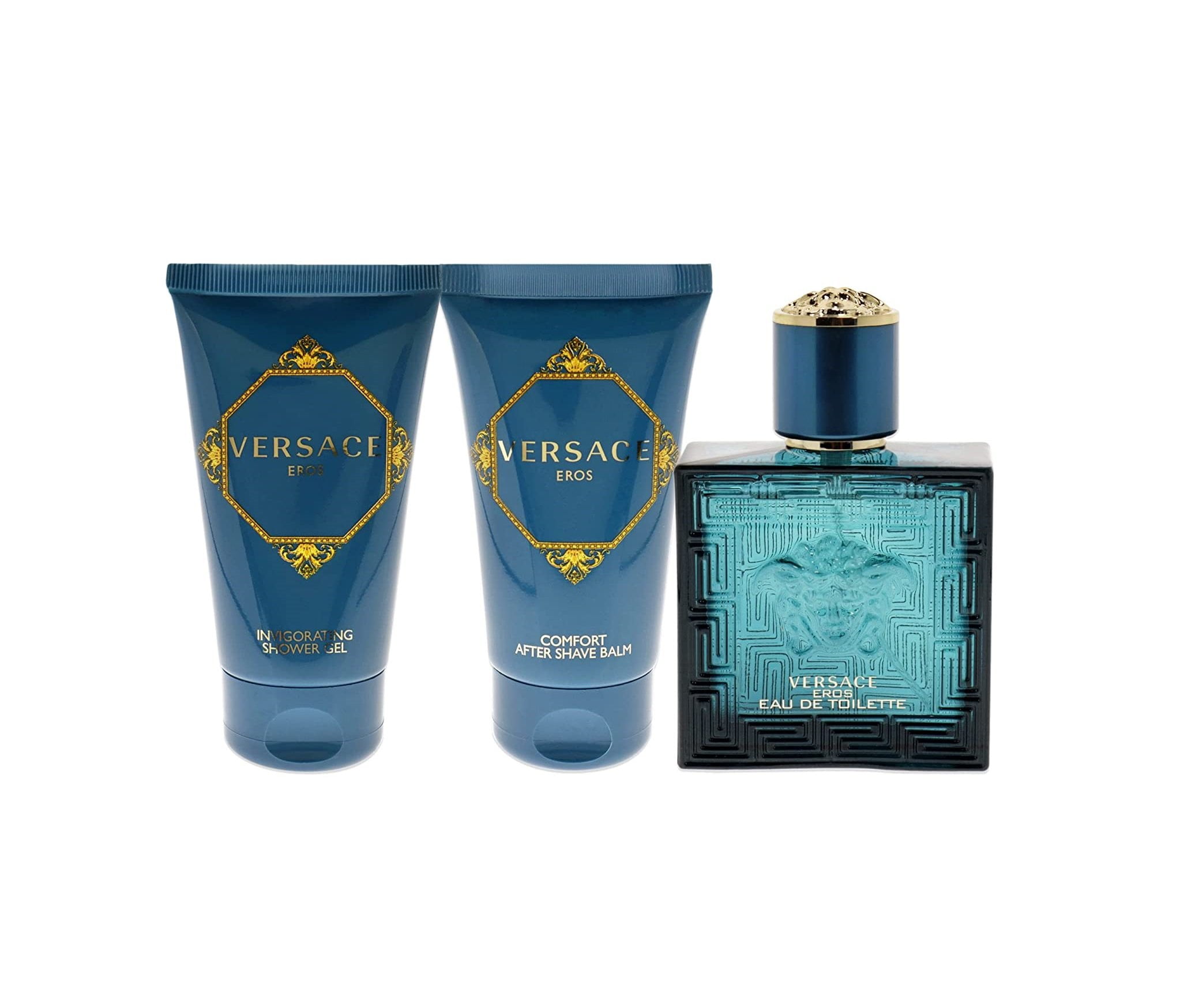 Versace, Eros Cologne Gift Set for Men, 3 Pieces, Woody Fragrance