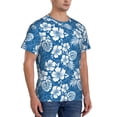 thumbnail image 2 of Bixox Men's Leaves And Flowers Printed Short Sleeve Skinny Athletic T-Shirt, 2 of 6