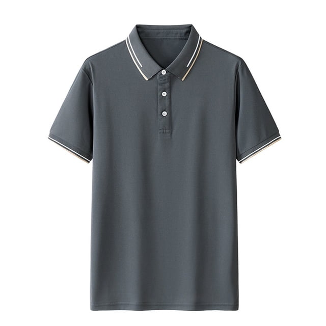 pstuiky camisetas para hombre, Camisa informal de manga corta con cuello vuelto, cómoda y lisa, para hombre ropa de hombre xxxl