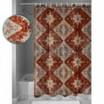 thumbnail image 4 of Geometric, Bathroom Curtain 72 Inch Shower Curtain with Hooks, Retro Classic Historical Oriental Painting Waterproof Polyester Bath Curtain Washable Bathtub Curtain 72''x 72'', 4 of 6