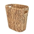 thumbnail image 5 of Handwoven Wicker Trash Can with Handles Water Hyacinth Waste Basket for Bathroom Bedroom Office Kitchen 3.2 Gallon Durable Eco-Friendly, 5 of 5