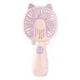 thumbnail image 2 of Cute Cat Shaped Handheld Mini Fan, USB Rechargeable 2-in-1 Desktop & Portable Personal Cooling Fan, Quiet Small Fan with Safety Grille for Office Outdoor Summer Use 6.29 × 2.95 Inch, 2 of 7