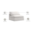 thumbnail image 2 of Meridian Furniture Serene Cream Durable Linen Fabric Deluxe Armless Chair, 2 of 6