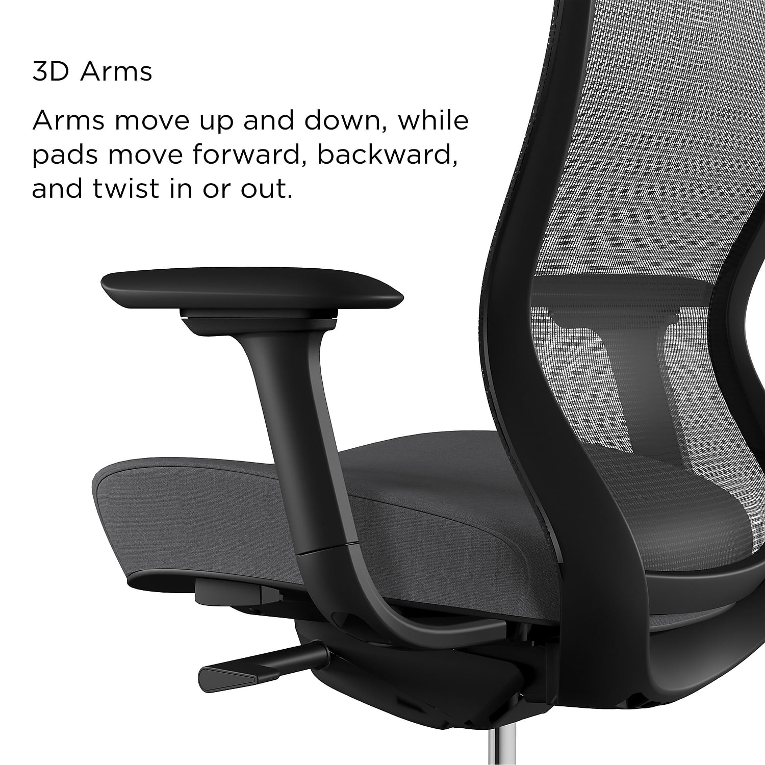 Staples Union & Scale Workplace2.0 Ergonomic Ayalon Mesh Back Fabric Task Chair Black/Gray (UN59409)