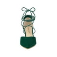 thumbnail image 2 of BLISSFUL STEP Women's Pumps Stilettos Heels Pointed Toe Lace up Pumps Green 6, 2 of 8