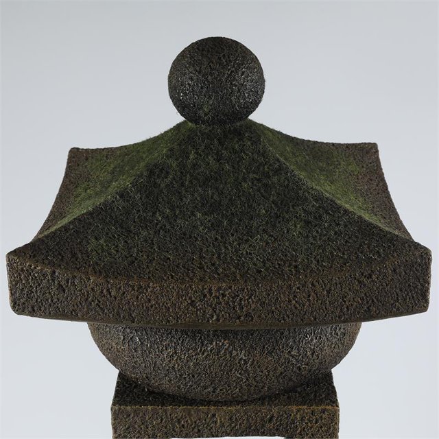LuxenHome Fontaine Extérieure en Résine et Ciment Pagode Asiatique