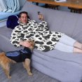 thumbnail image 3 of Wearable Oversized Blanket,Black White Cow Pattern Wearable Blanket Hoodie for Adults,Cozy Hooded Blankets with Super Pockets,Super Warm Fuzzy Pullover for Women & Men, 3 of 6