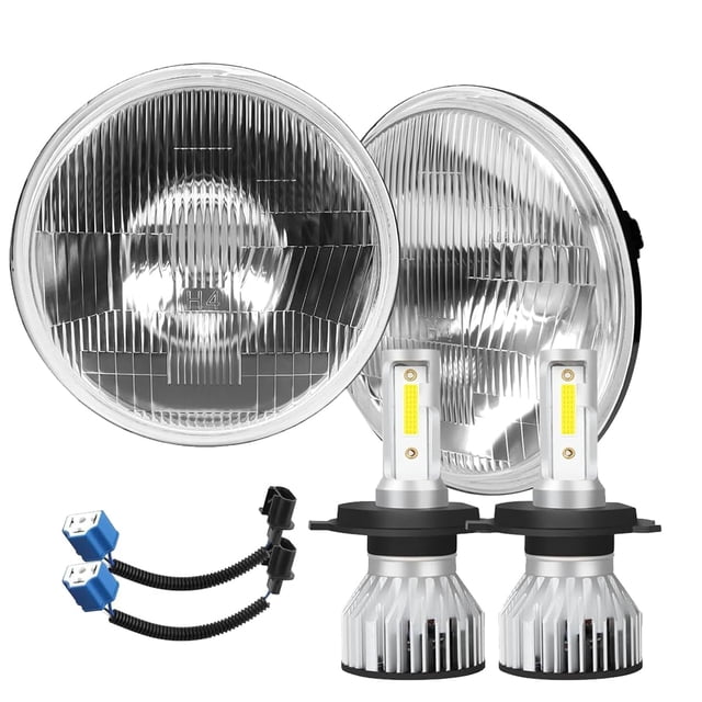 Bombillas LED para faros delanteros IHNZCB H4/9003 + Carcasa redonda de 18 cm