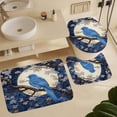 thumbnail image 6 of 4 Pcs Shower Curtain Sets with Rugs Toilet Lid Cover and Bath Mat Blue Bird On A Shady Tree Under The Full Moon Waterproof Personality Pattern Bath Curtains Flower Bird for Bathroom Decor Sets, 6 of 8