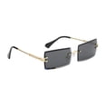 thumbnail image 3 of Gafas de sin borde gafas de rectangulares para la fiesta de verano de la playa Todo gris, 3 of 9