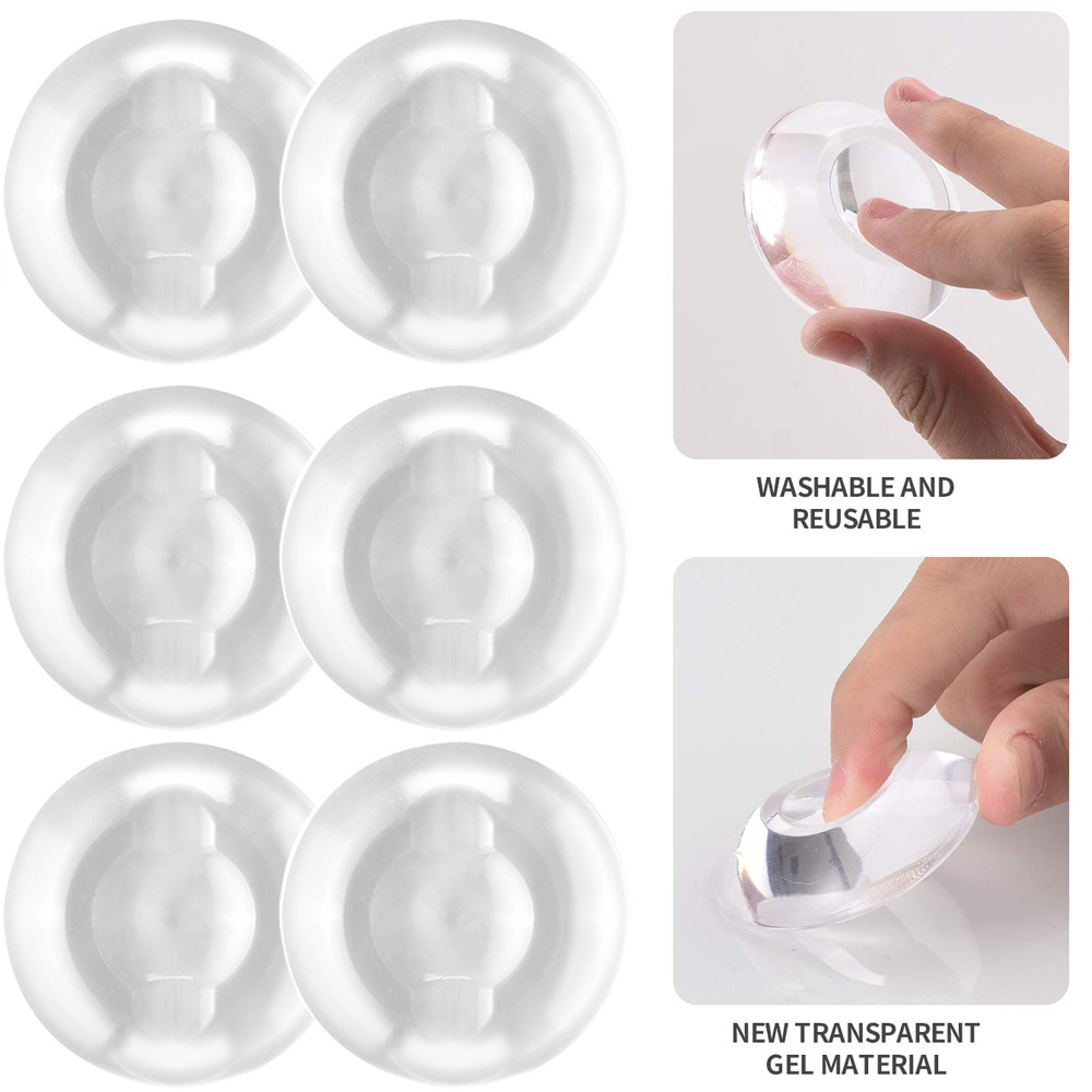 Door Stopper Wall Protector (6 pcs),OBOSOE Clear Quiet Shock Absorbent