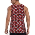 thumbnail image 3 of Easygdp Red Floral Men's Tank Top, Sleeveless Muscle T Shirts, Breathable, Quick-Dry, Loose for Gym, Running, Fitness - Large, 3 of 9