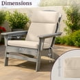 thumbnail image 5 of Lavish Home 45x21.5x3in High Back Outdoor Chair Cushion with Ties (Tan), 5 of 10