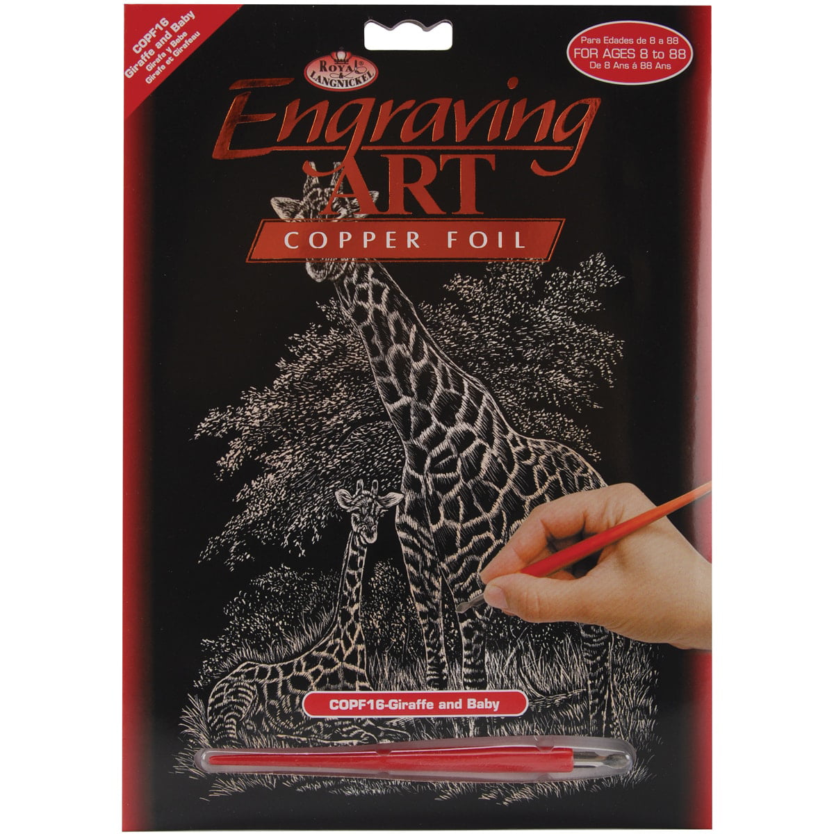 Royal & Langnickel Bulk Buy Royal Brush Silver Foil Engraving Art Kit 8 inch x 10 inch Cat & Kittens SILF-13 3-Pack 