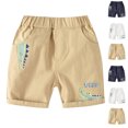 thumbnail image 4 of Odeerbi 2-7 Years Toddler Boys Cargo Shorts Dinosaur Print Summer Cotton Bermuda Shorts Athletic Sports Shorts Elastic Waist Cropped Work Pants, 4 of 4