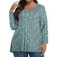 thumbnail image 2 of TQWQT Plus Size Tshirts for Women Fall Womens Plus Size Dressy Tops V Neck Womens Plus Size Tops Long Sleeve Floral Print Casual Tunics 4x Womens Plus Size Clothes Gray 2XL, 2 of 6