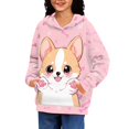 thumbnail image 2 of DISNIMO Corgi Hoodies for Kids Paw Print Hoodies Sweatshirts for Girls Hooded Pullover Sweatshirt with Hoodie for Boys and Girls Hoodies with Pockets Pink Hoodie Girls 11-13 Girls Street Fashion, 2 of 7