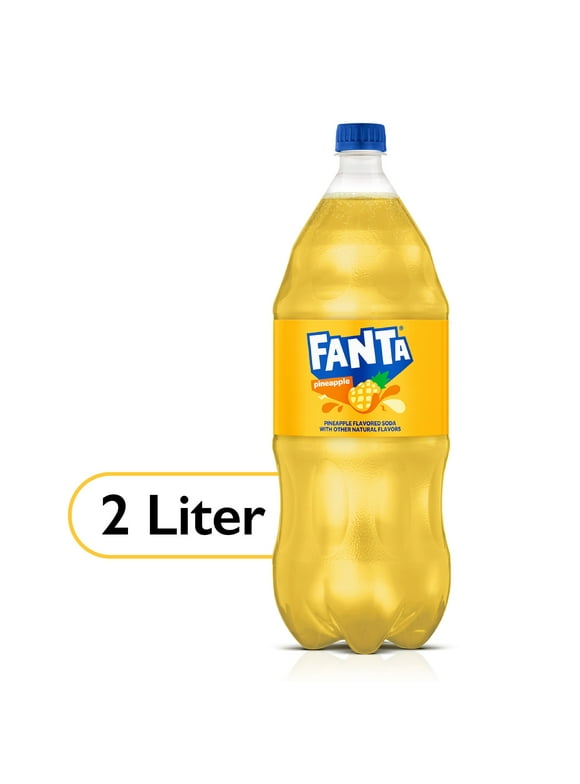 Fanta Pineapple Fruit Soda Pop, 2 Liter Bottle