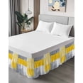thumbnail image 4 of Yellow Grey Oil Painting Bed Skirt California King Size 16 Inch Drop, Modern Art Ombre Watercolor Wrap Around Dust Ruffle Bedskirts, Wrinkle & Fade Resistant Easy Fit Bedskirt with Adjustable Elastic, 4 of 8