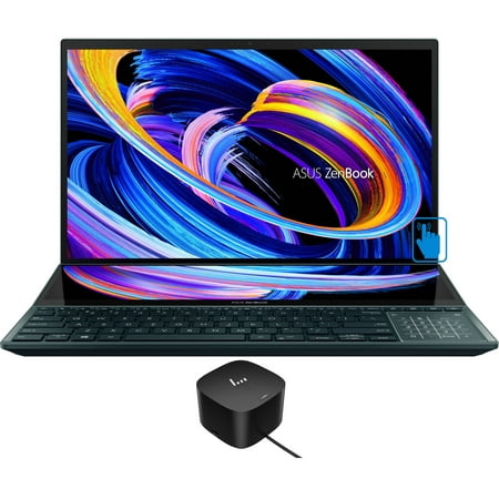 ASUS Zenbook Pro Duo 15 Home/Business Laptop (Intel i9-12900H 14-Core, 15.6in 60Hz Touch Full HD (1920x1080), GeForce RTX 3060, Win 11 Pro) with 120W G4 Dock