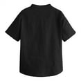 thumbnail image 2 of Kids Short Sleeve Henley Blouse Children Boy Solid Button Tops With Pocket, 2 of 3