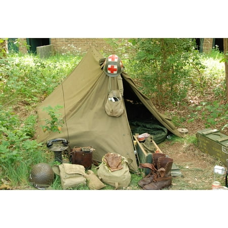 - Canvas Print Military Second World War Tent War Soldier Army Stretched Canvas 10 x 14