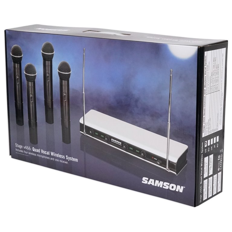 Samson Stage v466 Quad 4 Handheld Vocal VHF Wireless